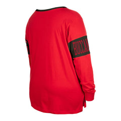 Tampa Bay Buccaneers New Era Women's Plus Size Lace-Up Notch Neck Long Sleeve T-Shirt - Red on sale
