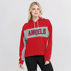Los Angeles Angels Women's Filled Stat Sheet Pullover Hoodie - Red