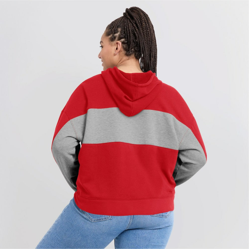Los Angeles Angels Women's Filled Stat Sheet Pullover Hoodie - Red