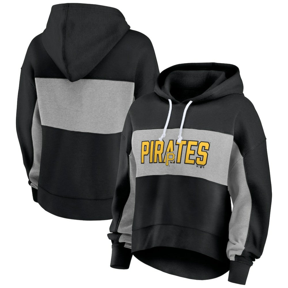 Pittsburgh Pirates Women's Filled Stat Sheet Pullover Hoodie - Black