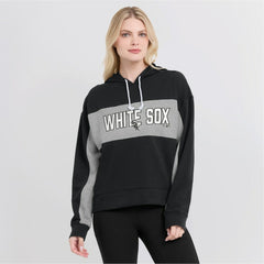 Chicago White Sox Women's Filled Stat Sheet Pullover Hoodie - Black