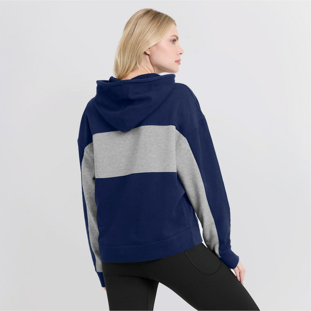 Atlanta Braves Women's Filled Stat Sheet Pullover Hoodie - Navy