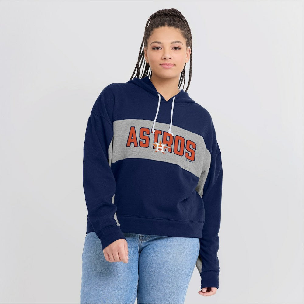 Houston Astros Women's Filled Stat Sheet Pullover Hoodie - Navy
