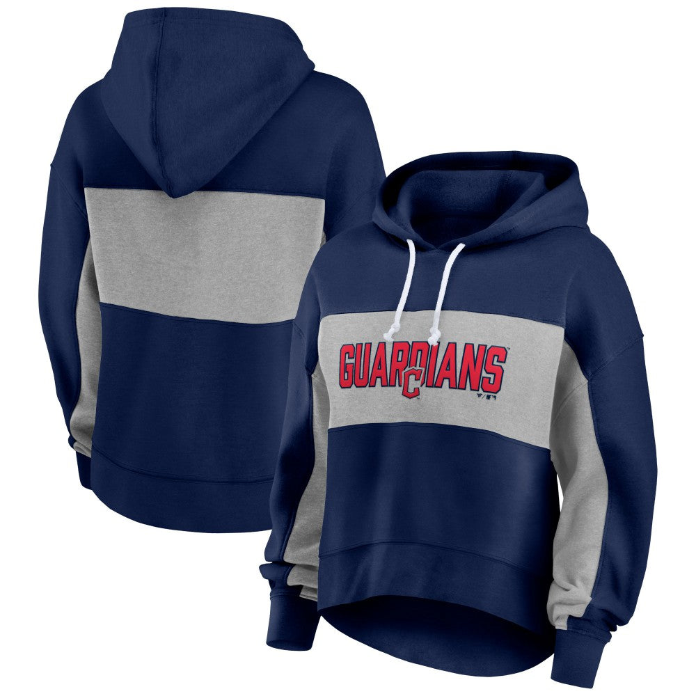 Cleveland Guardians Women's Filled Stat Sheet Pullover Hoodie - Navy