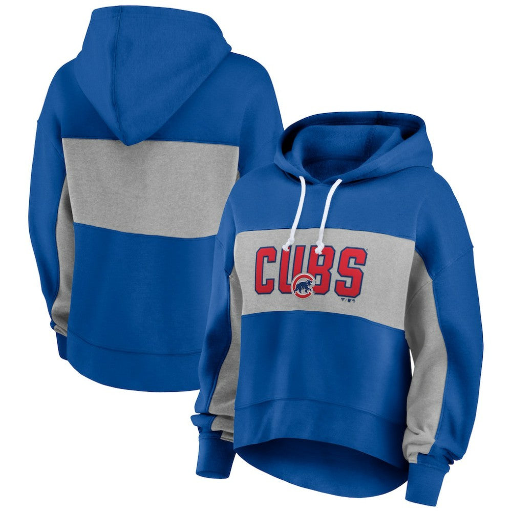 Chicago Cubs Women's Filled Stat Sheet Pullover Hoodie - Royal