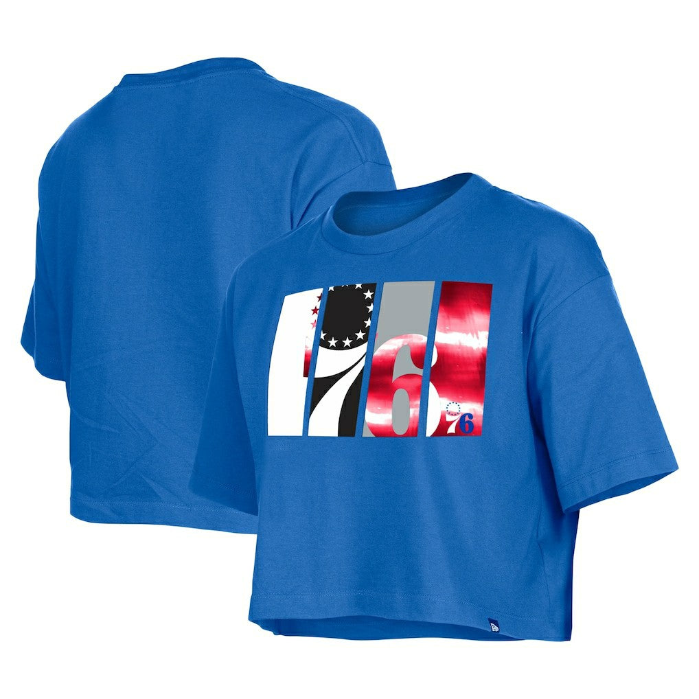 Philadelphia 76ers Women's Cropped T-Shirt - Royal | New Era for sale