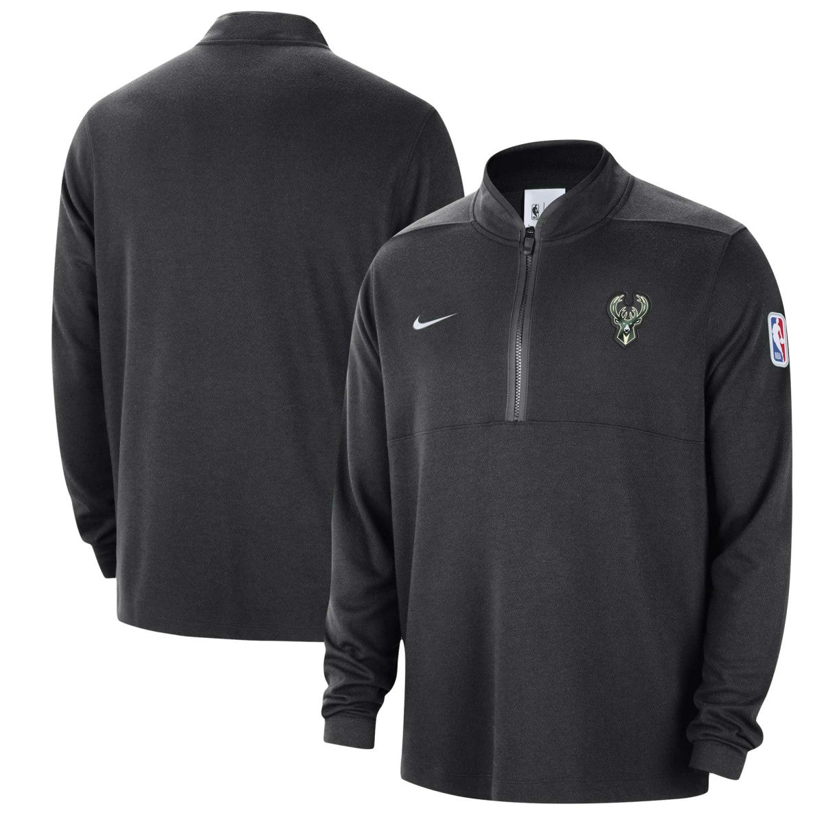 Milwaukee Bucks Authentic Performance Half-Zip Jacket - Black | Nike sale