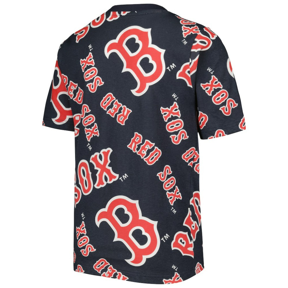 Boston Red Sox Stitches Youth Allover Team T-Shirt - Navy