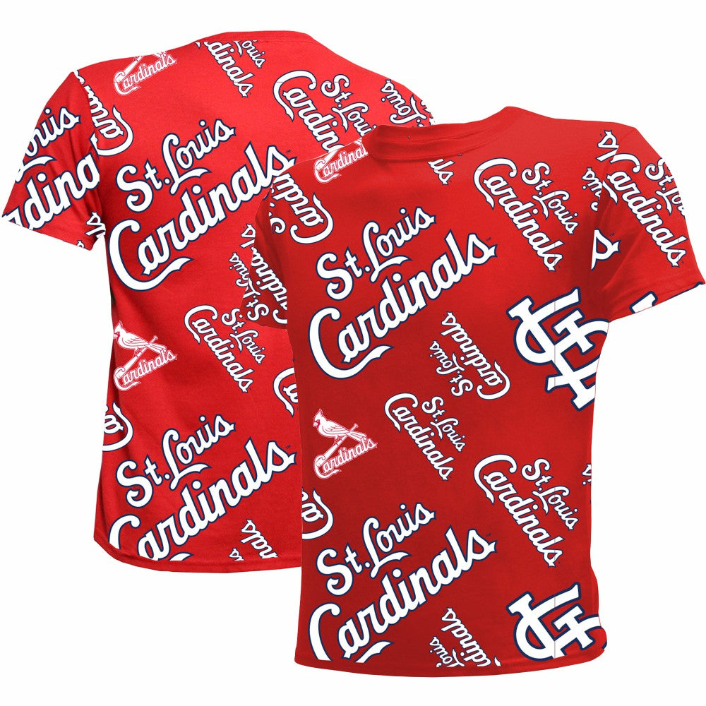 St. Louis Cardinals Stitches Youth Allover Team T-Shirt - Red