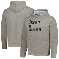 Brooklyn Nets Unisex 2023/24 Performance Spotlight On-Court Practice Pullover Hoodie - Heather Gray | Nike for sale