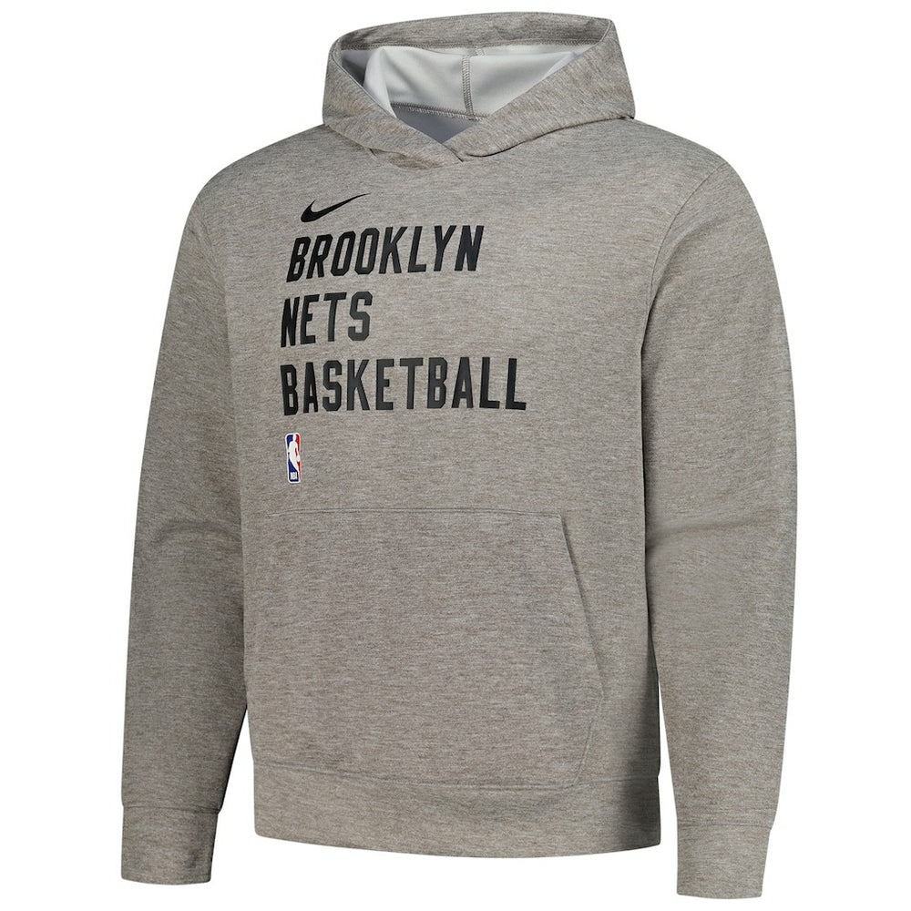 Brooklyn Nets Unisex 2023/24 Performance Spotlight On-Court Practice Pullover Hoodie - Heather Gray | Nike for sale