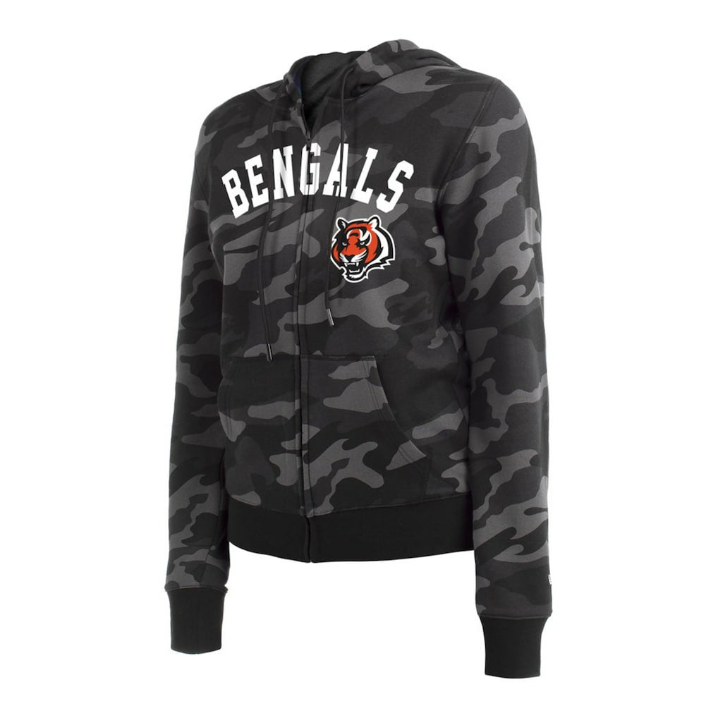 Cincinnati Bengals New Era Women's Camo Full-Zip Hoodie - Black sale