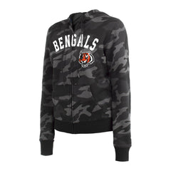 Cincinnati Bengals New Era Women's Camo Full-Zip Hoodie - Black sale