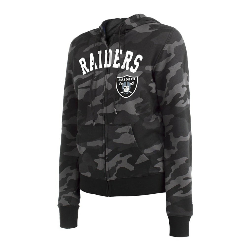 Las Vegas Raiders New Era Women's Camo Full-Zip Hoodie - Black cheap