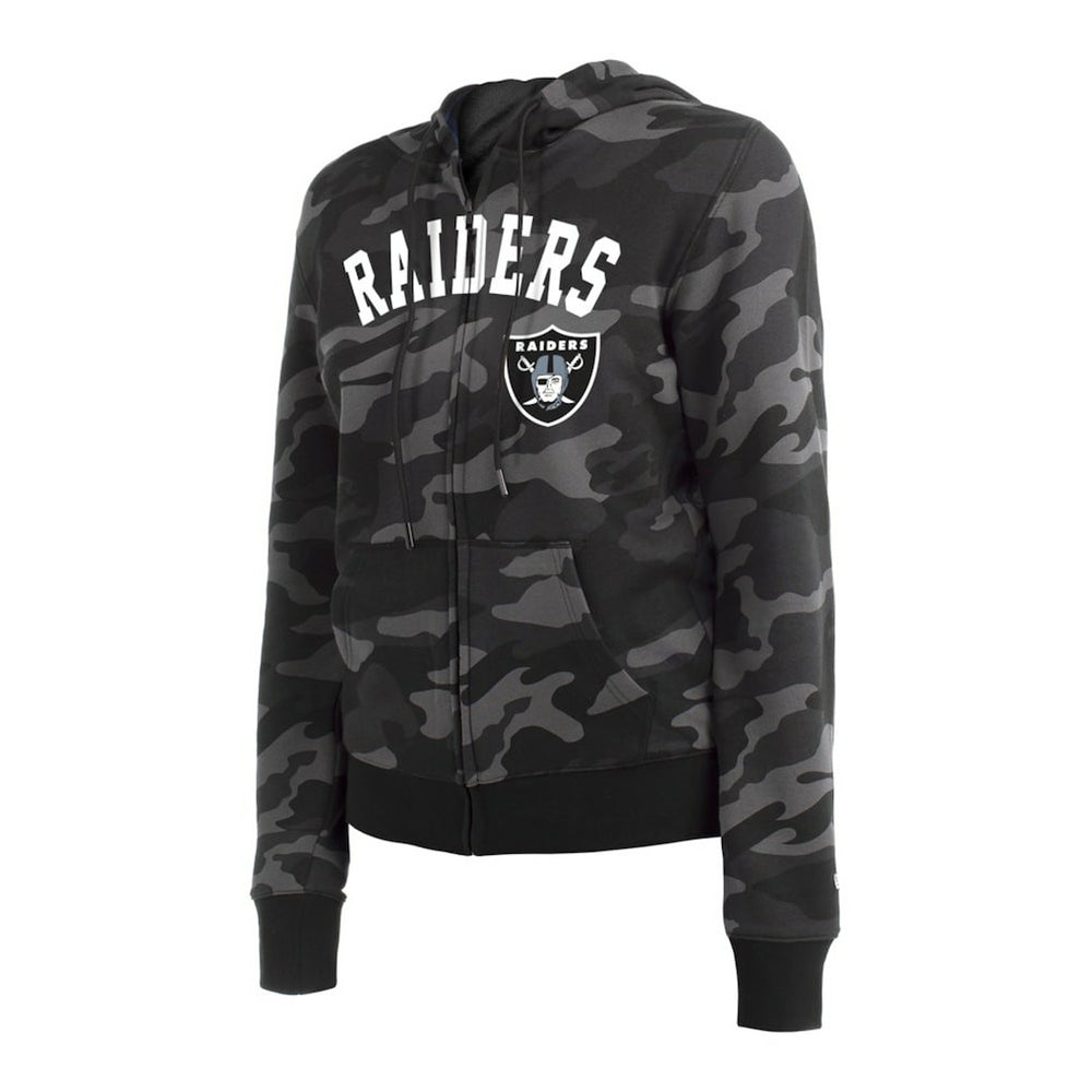 Las Vegas Raiders New Era Women's Camo Full-Zip Hoodie - Black cheap