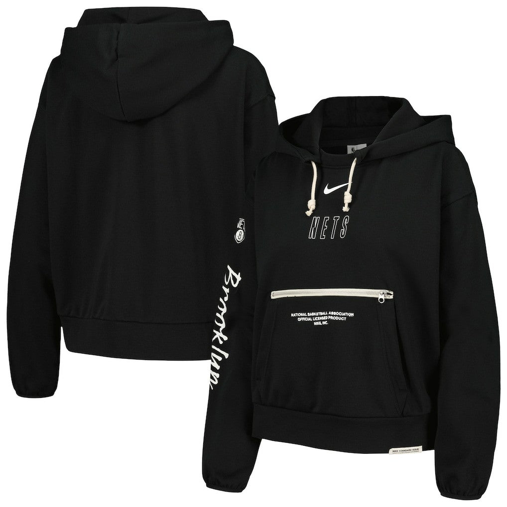 Brooklyn Nets Women's Courtside Standard Issue Performance Pullover Hoodie - Black | Nike outlet