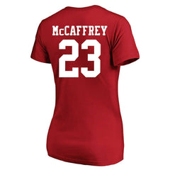 Christian McCaffrey San Francisco 49ers Women's Plus Size Fair Catch Name & Number Scoop Neck T-Shirt - Scarlet discount