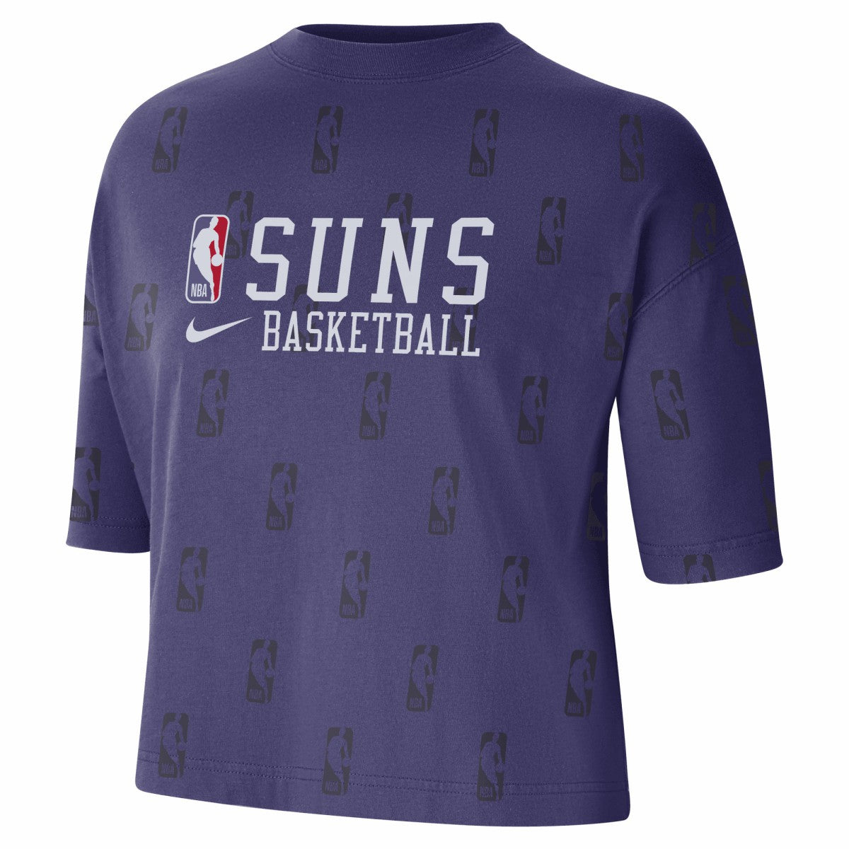 Phoenix Suns Women's Allover NBA Logo Boxy T-Shirt - Purple | Nike outlet