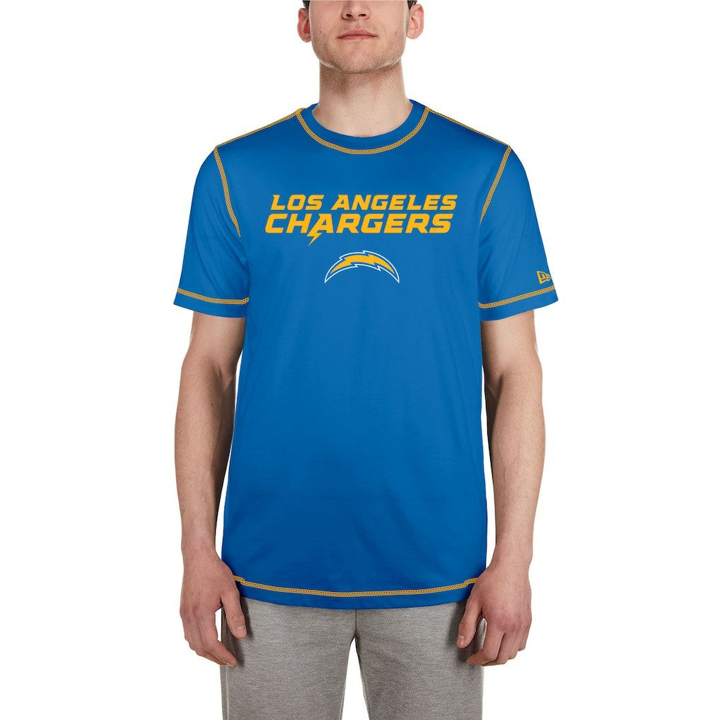 Los Angeles Chargers New Era Third Down Puff Print T-Shirt - Blue cheap