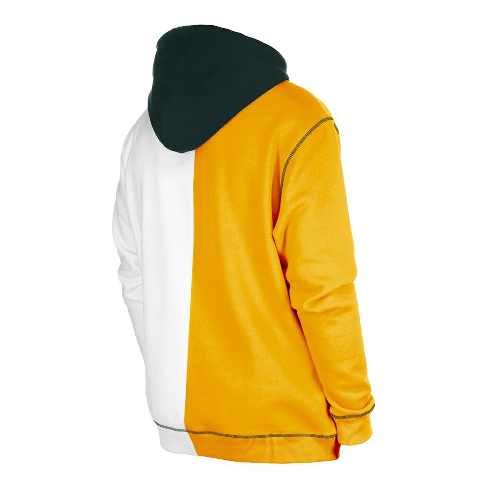 Green Bay Packers New Era Third Down Split Raglan Pullover Hoodie - Gold/White for sale