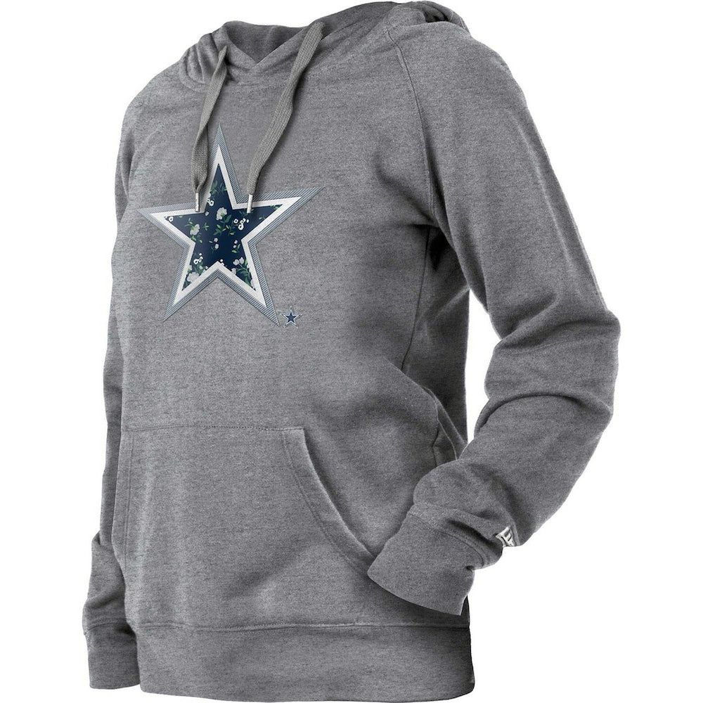 Dallas Cowboys New Era Women's Floral Raglan Pullover Hoodie - Gray online
