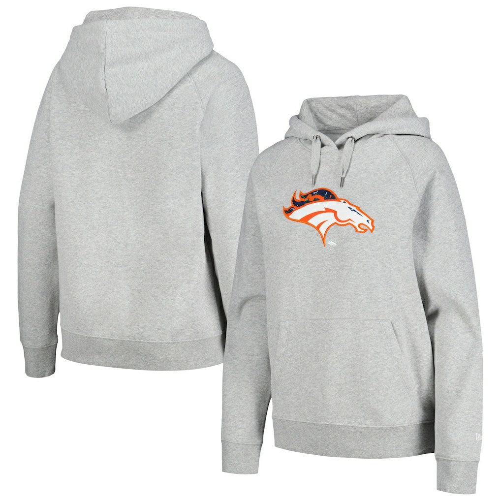 Denver Broncos New Era Women's Floral Raglan Pullover Hoodie - Gray outlet