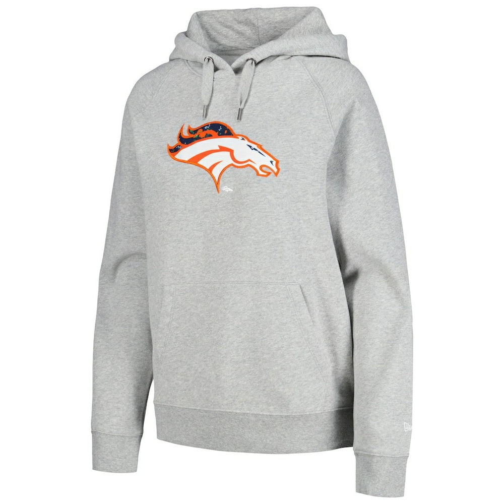 Denver Broncos New Era Women's Floral Raglan Pullover Hoodie - Gray outlet