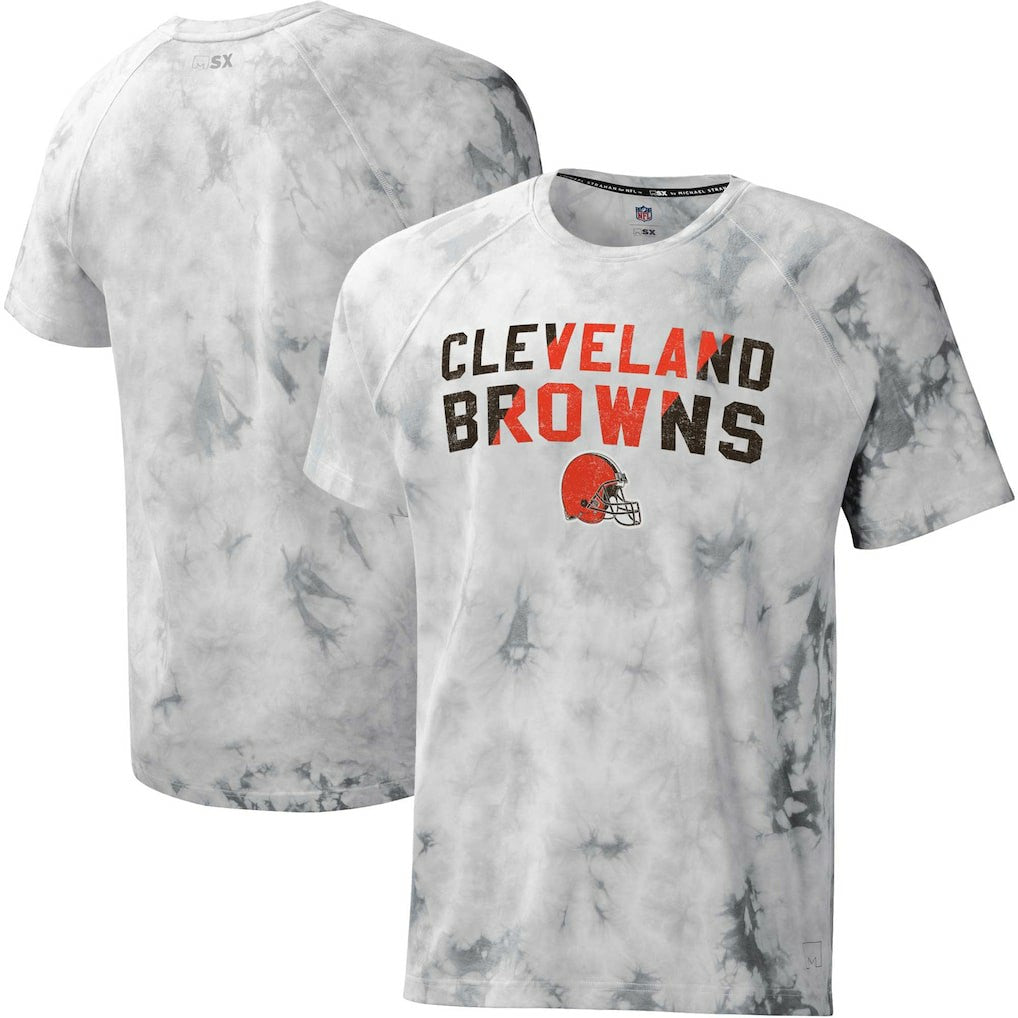Cleveland Browns MSX by Michael Strahan Resolution Tie-Dye Raglan T-Shirt - Gray outlet