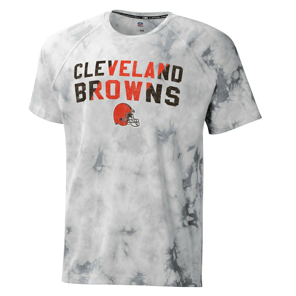 Cleveland Browns MSX by Michael Strahan Resolution Tie-Dye Raglan T-Shirt - Gray outlet