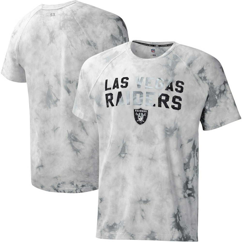 Las Vegas Raiders MSX by Michael Strahan Resolution Tie-Dye Raglan T-Shirt - Gray sale