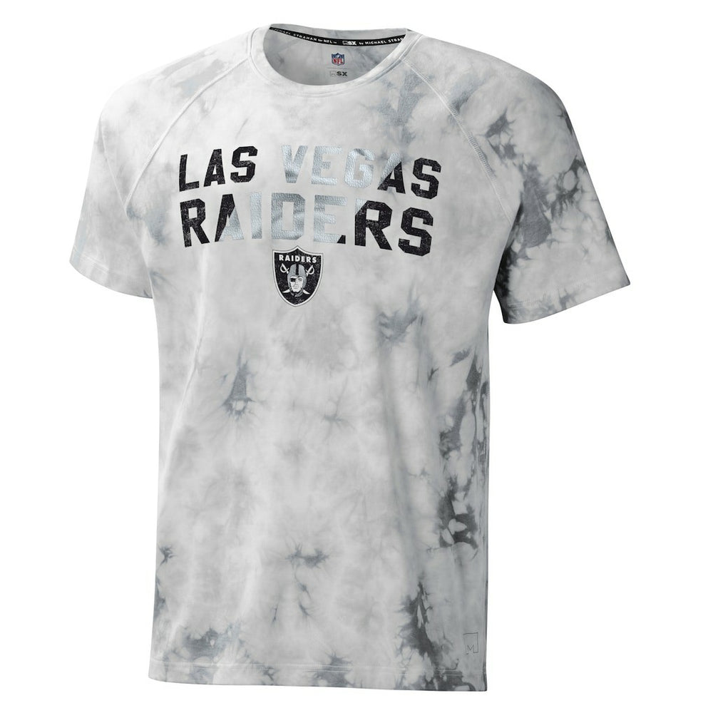 Las Vegas Raiders MSX by Michael Strahan Resolution Tie-Dye Raglan T-Shirt - Gray sale