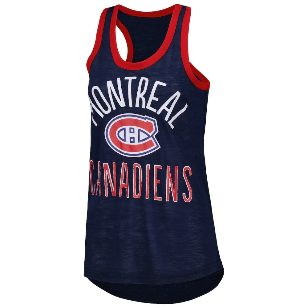 Montreal Canadiens G-III 4Her by Carl Banks Women's First Base Racerback Scoop Neck Tank Top Navy