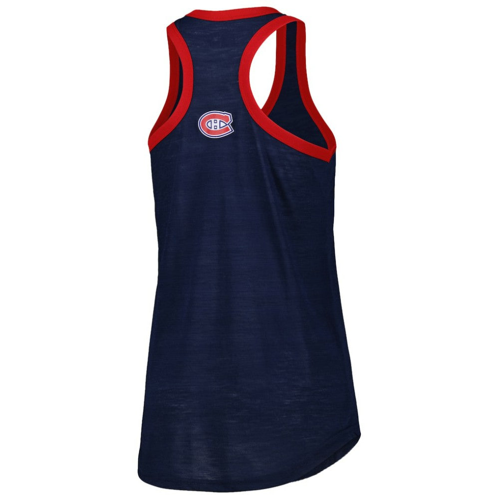 Montreal Canadiens G-III 4Her by Carl Banks Women's First Base Racerback Scoop Neck Tank Top Navy