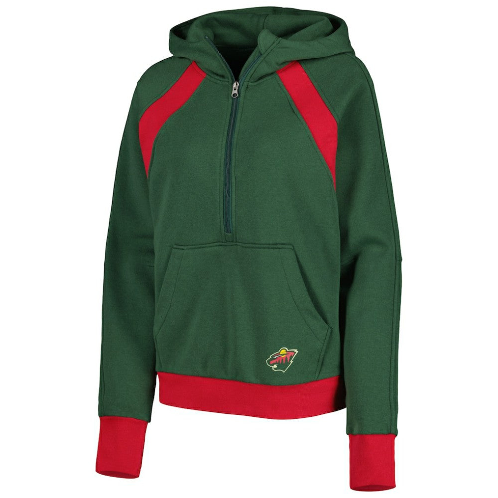 Minnesota Wild Starter Women's Wishbone Half-Zip Hoodie Green