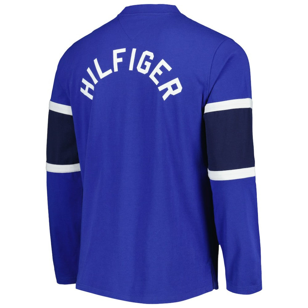 St. Louis Blues Tommy Hilfiger Walter Lace-Up Long Sleeve Top Blue