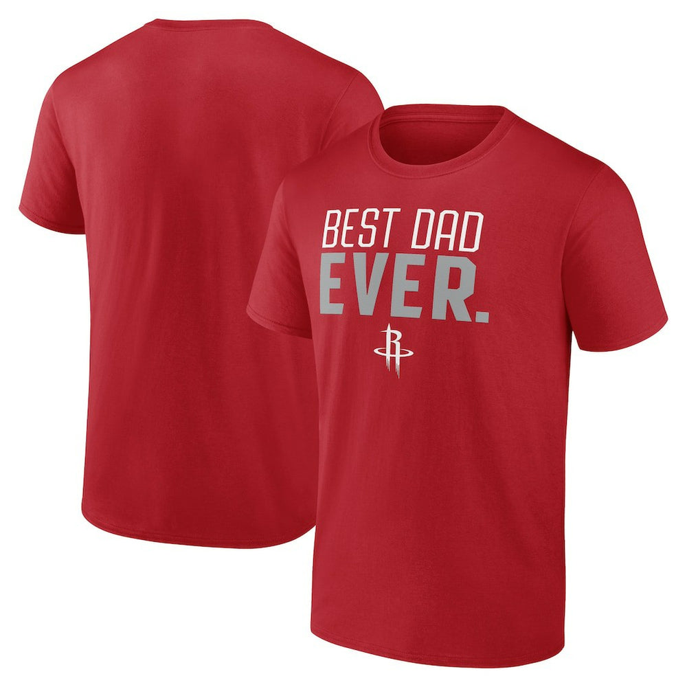 Houston Rockets Best Dad Ever Logo T-Shirt - Red on sale