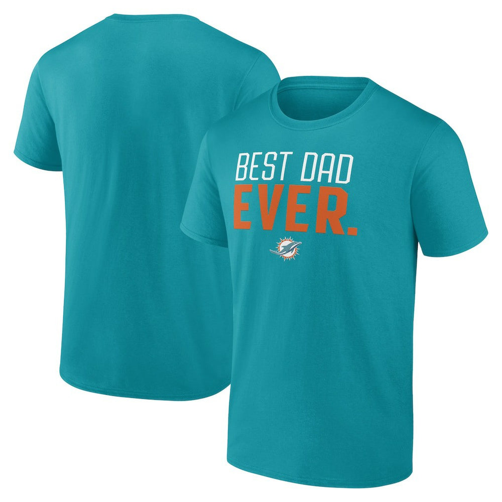 Miami Dolphins Best Dad Ever Team T-Shirt - Aqua outlet