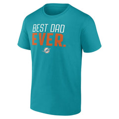 Miami Dolphins Best Dad Ever Team T-Shirt - Aqua outlet