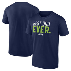 Seattle Seahawks Best Dad Ever Team T-Shirt - College Navy sale