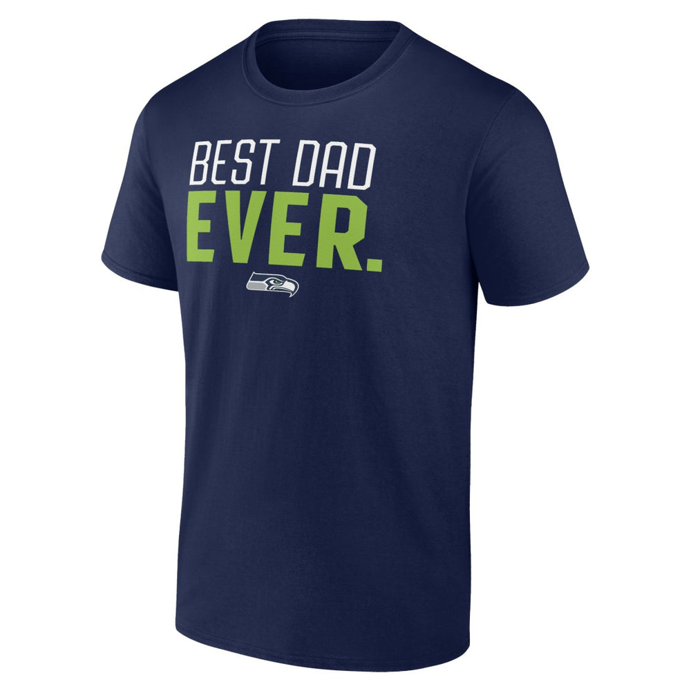 Seattle Seahawks Best Dad Ever Team T-Shirt - College Navy sale