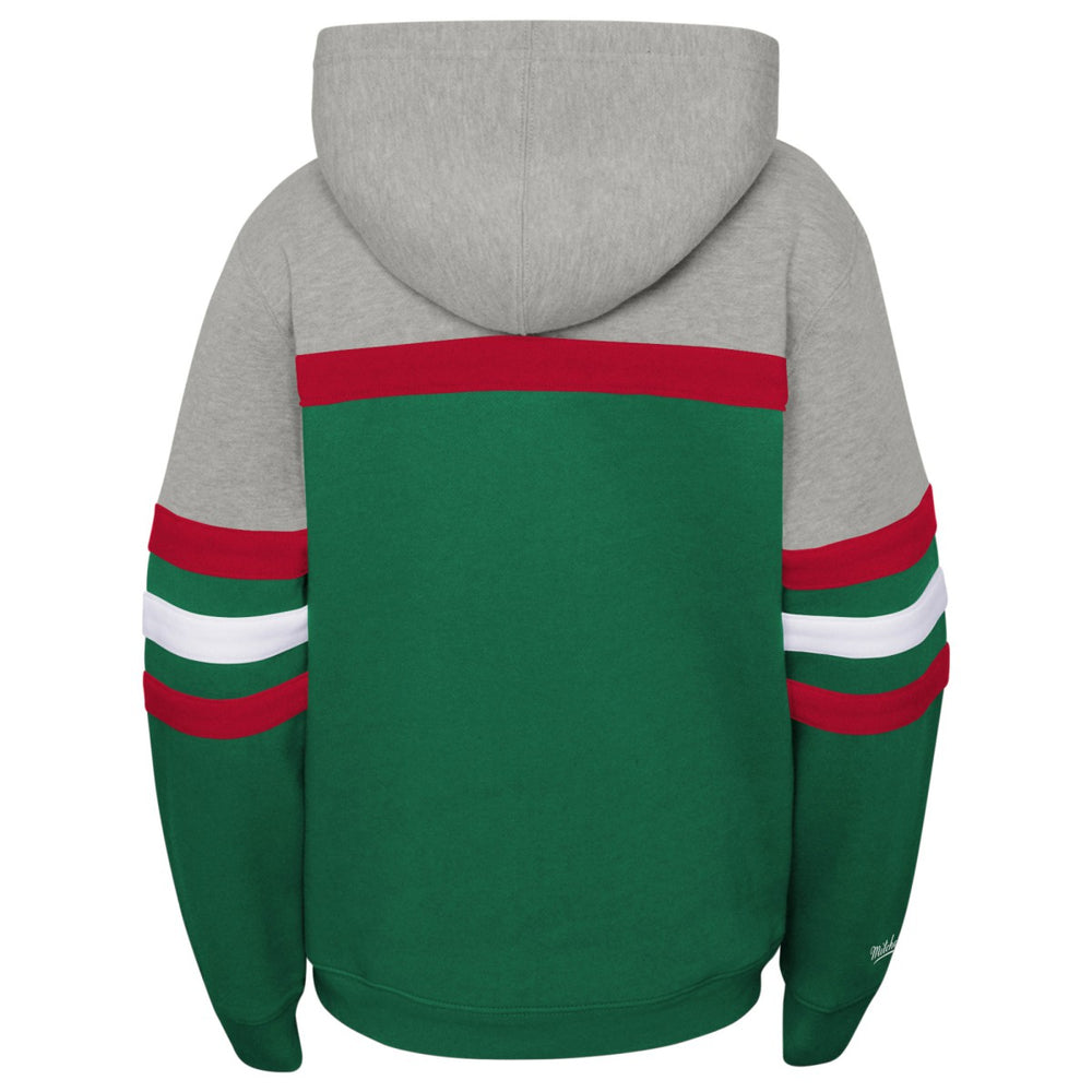 Milwaukee Bucks Youth Hardwood Classics Head Coach Pullover Hoodie - Green/Heather Gray | Mitchell & Ness sale