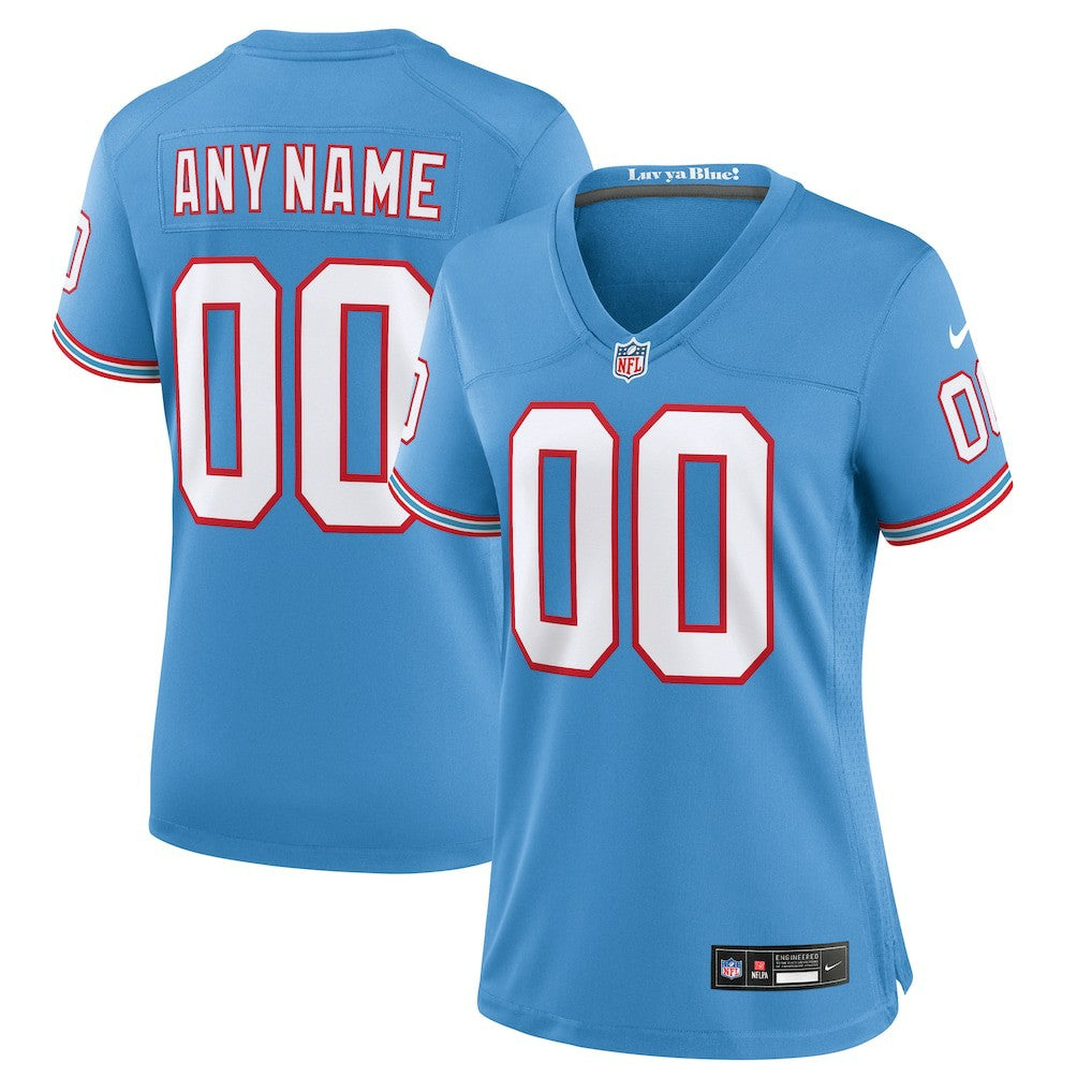 Tennessee Titans Women's Oilers Throwback Custom Game Jersey - Light Blue | Nike discount