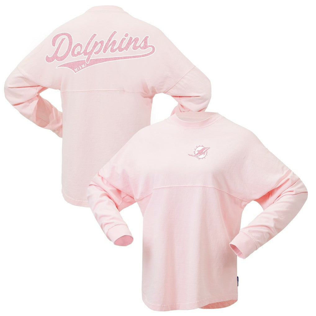 Miami Dolphins Women's Millennial Spirit Jersey T-Shirt - Pink online