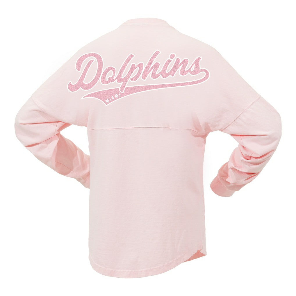 Miami Dolphins Women's Millennial Spirit Jersey T-Shirt - Pink online