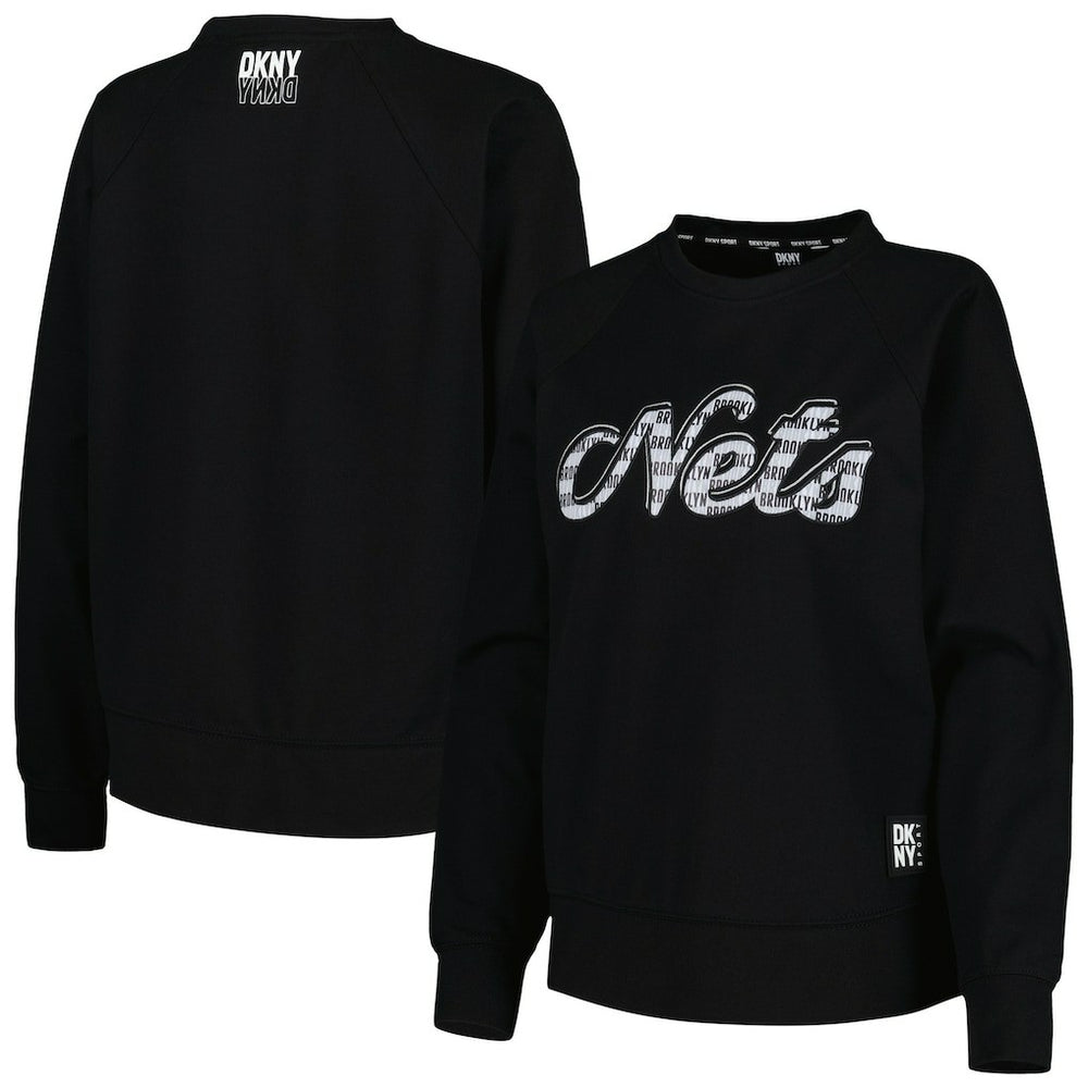 Brooklyn Nets DKNY Sport Women's Regina Raglan Pullover Sweatshirt - Black discount