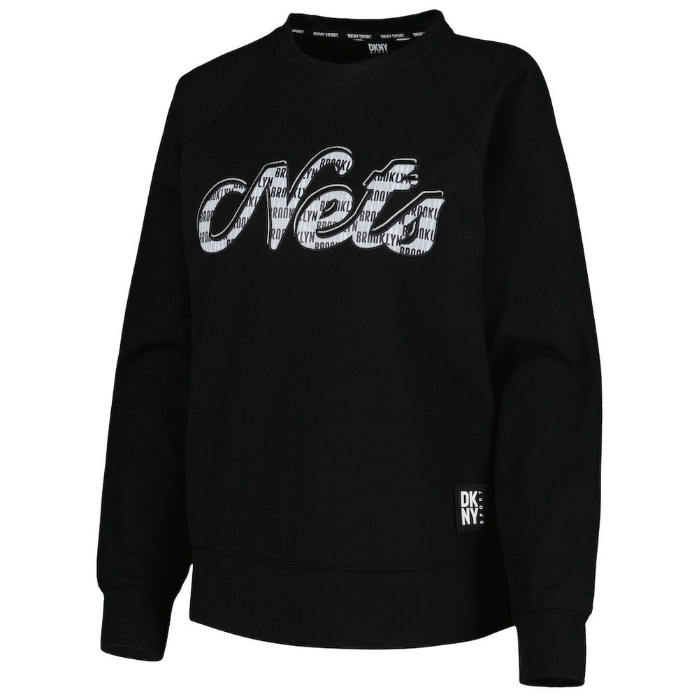 Brooklyn Nets DKNY Sport Women's Regina Raglan Pullover Sweatshirt - Black discount