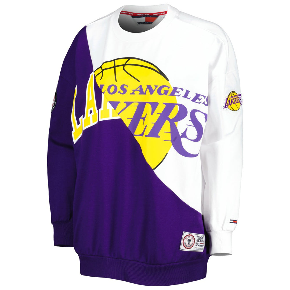 Los Angeles Lakers Tommy Jeans Women's Ariel Pullover Sweatshirt - Purple/White for sale