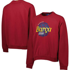 Barcelona Foundation Oversized Raglan Pullover Sweatshirt - Burgundy discount