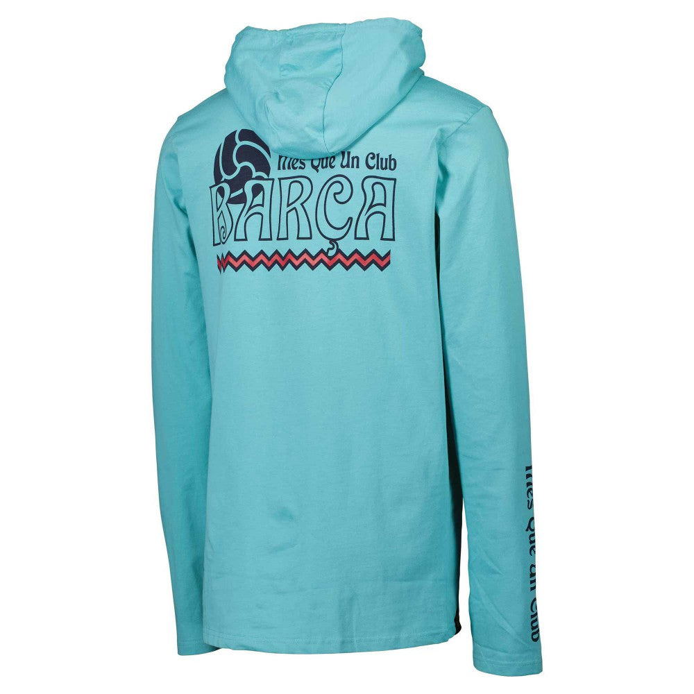 Barcelona Long Sleeve Hoodie T-Shirt - Teal sale