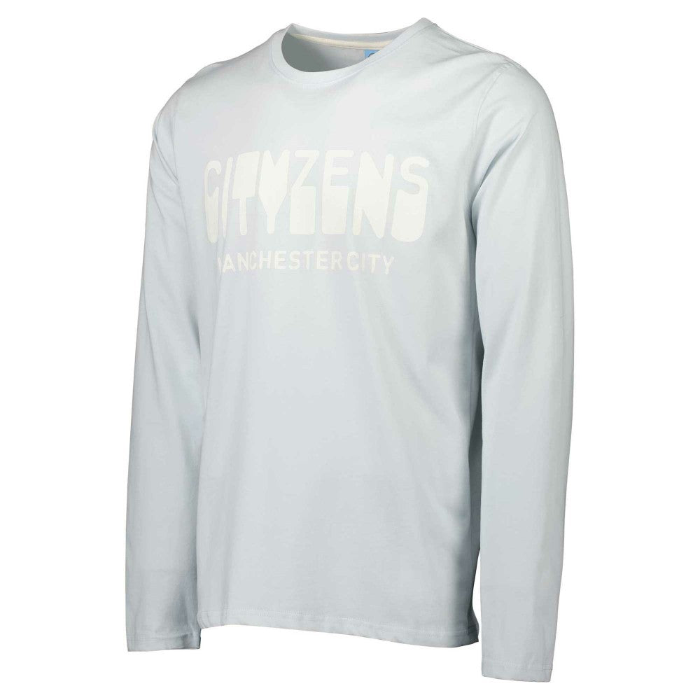 Manchester City Heavy Long Sleeve T-Shirt - Sky Blue outlet